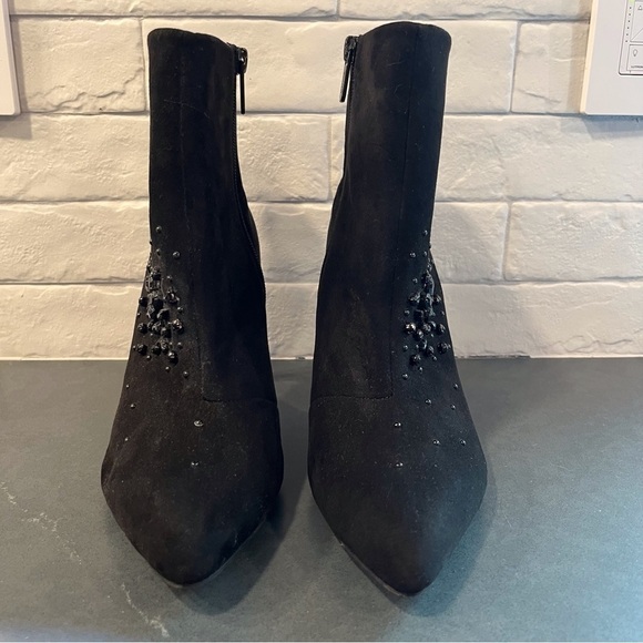 Circus Sam Edelman sz 8.5 Octavia black fabric bead embellished pointy booties - Picture 8 of 15